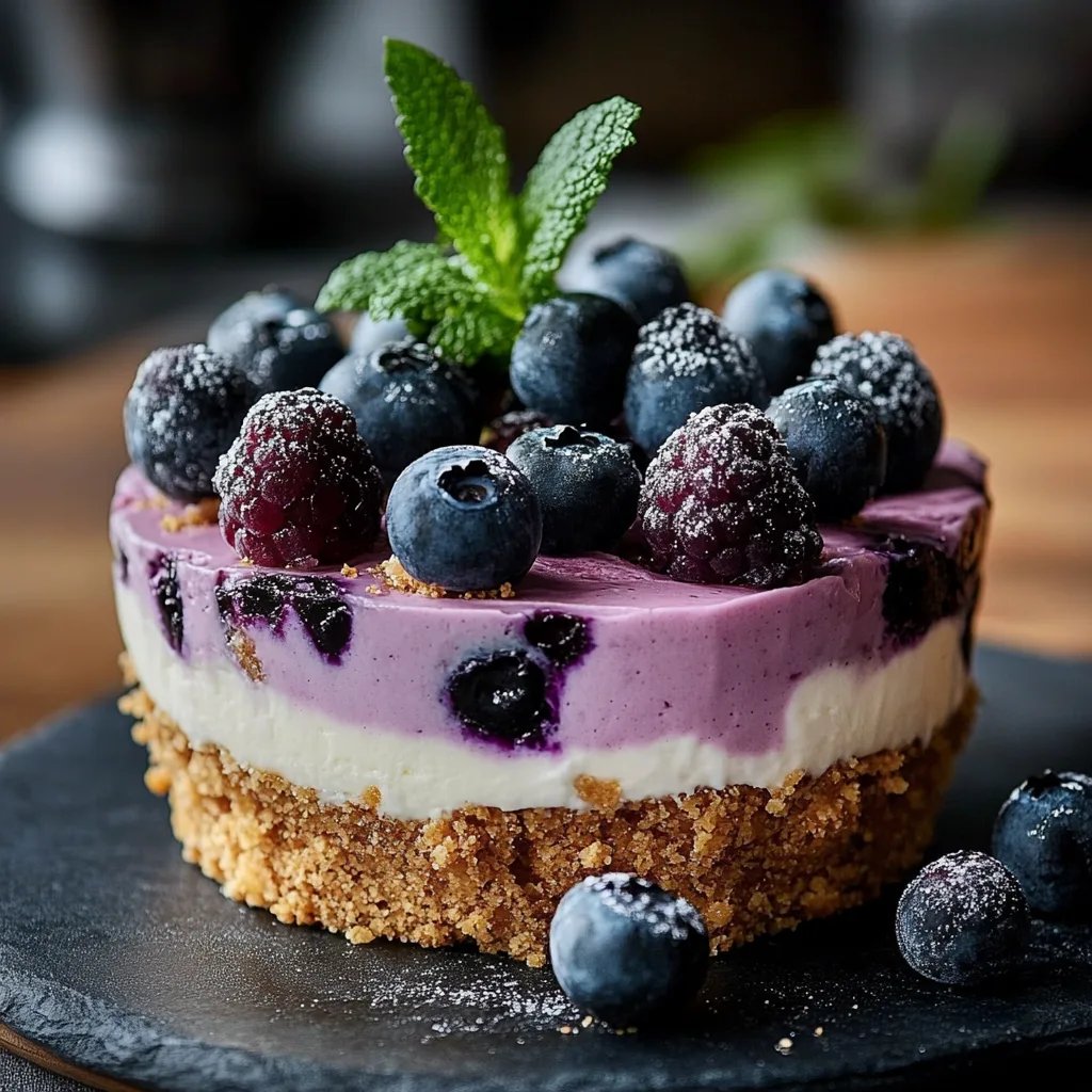 Himmlischer Blaubeer No-Bake Cheesecake für den Sommer