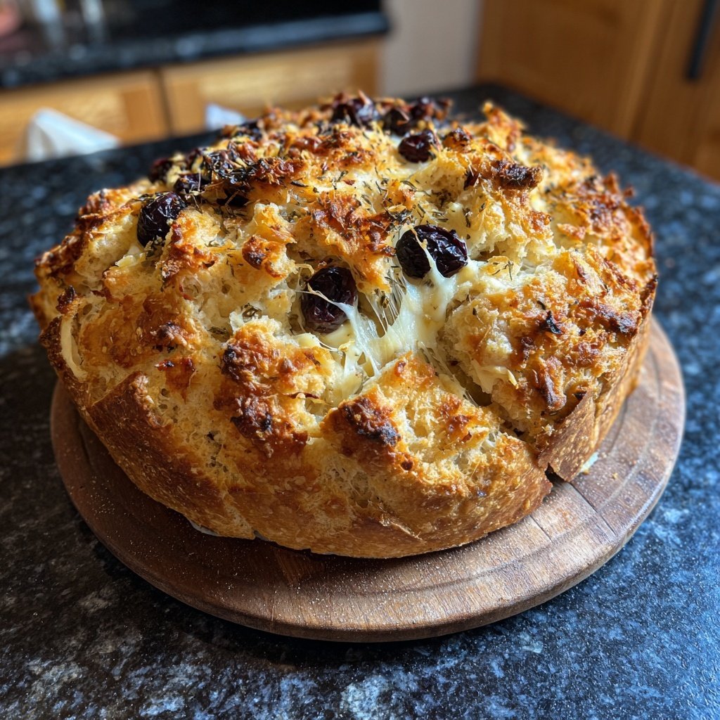 Zupfbrot Mit Oliven Und Käse
