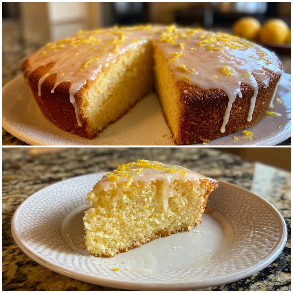 Zitronenkuchen mit Zitronenquark