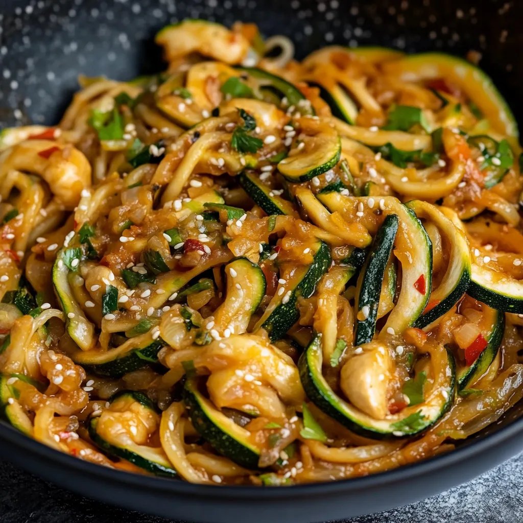 Würzige Knoblauch-Chinesische Zucchini-Nudeln