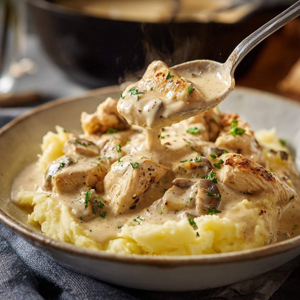 Hausmannskost Cremiges Hähnchen mit Kartoffelpüree