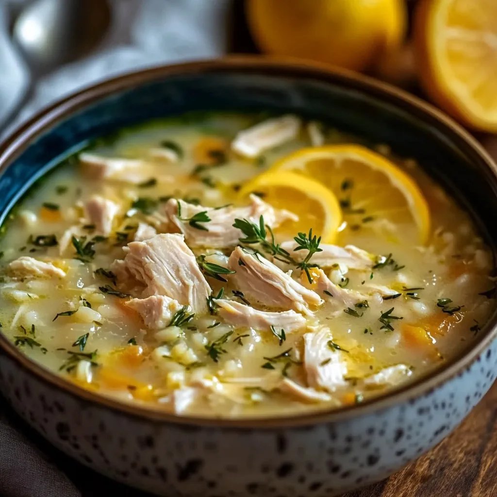 Mediterrane Zitronen-Hühnchensuppe: Eine cremige, wohltuende Schüssel Sonnenschein