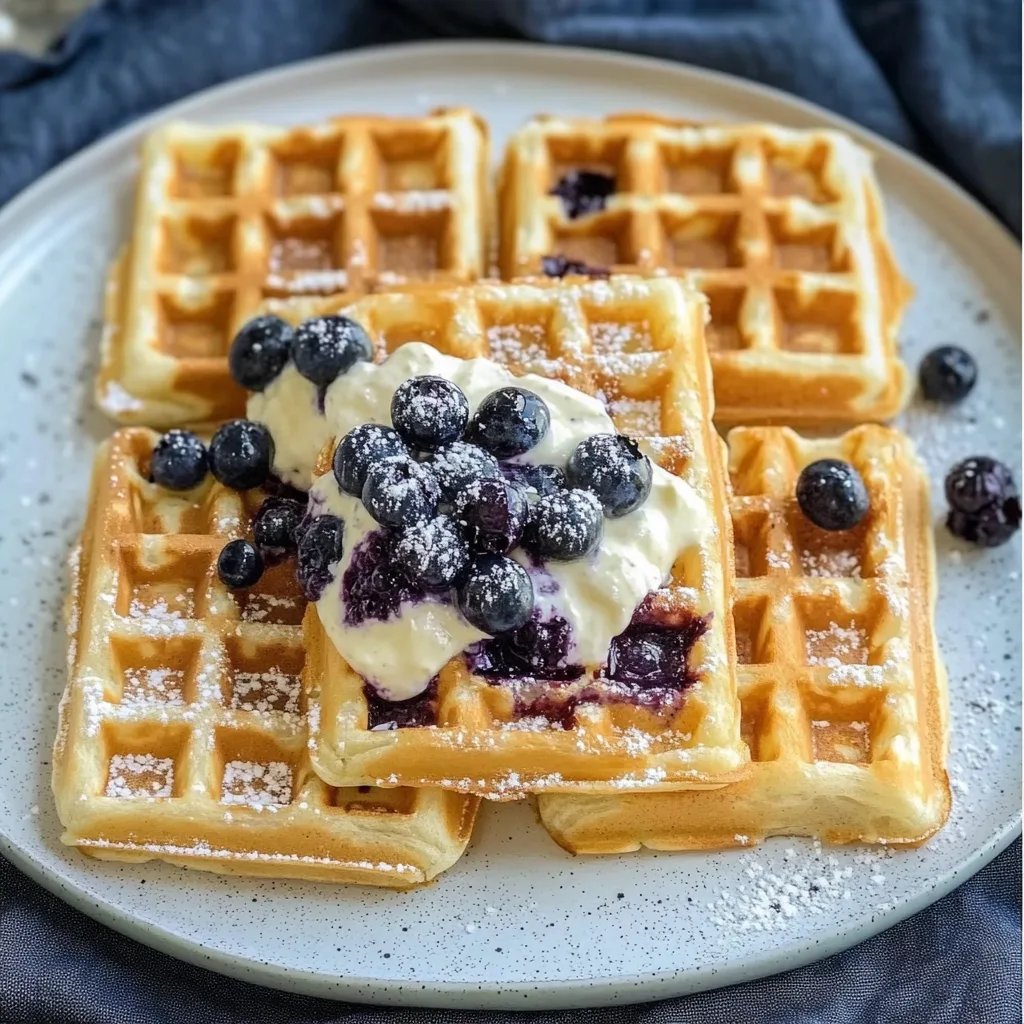 Blaubeer-Joghurt-Waffeln