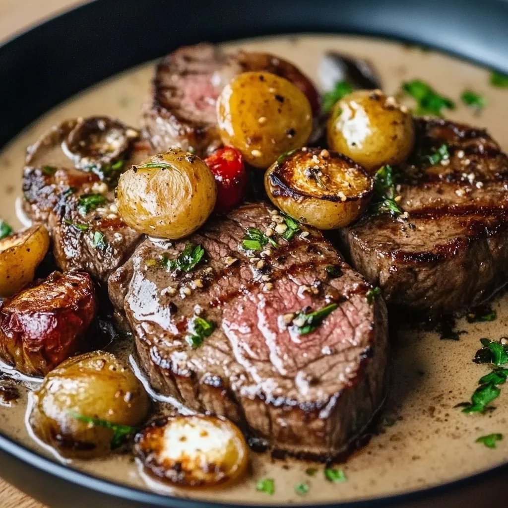 Rinderfilet mit Steinpilzen in cremiger Sauce