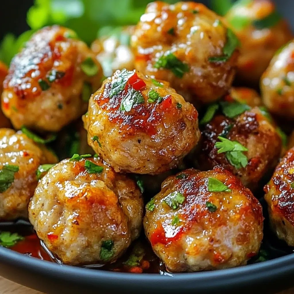 Einfache Thailändische Gebackene Hähnchenfleischbällchen