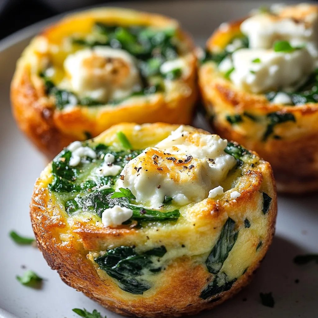 Schnelle & gesunde Ei-Muffins mit Spinat und Feta