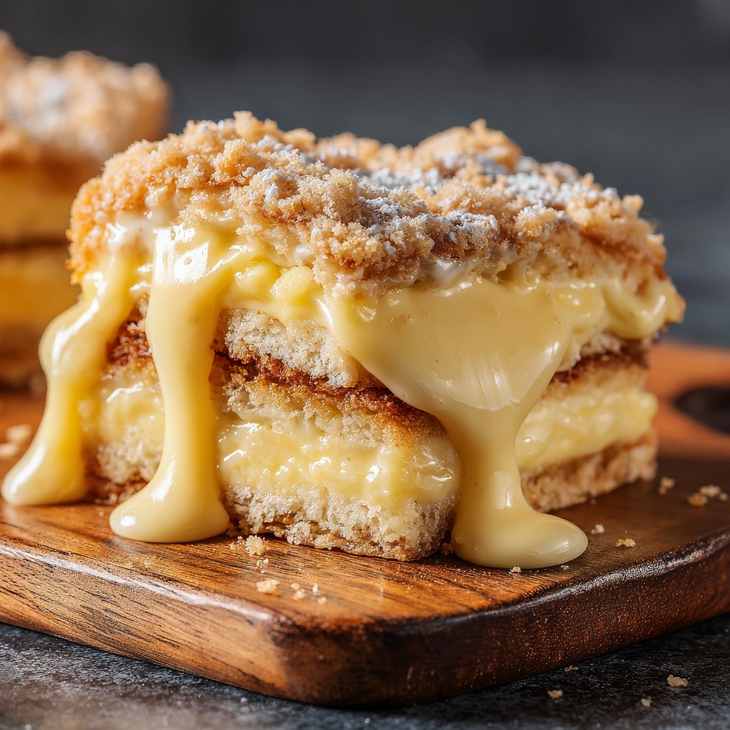 Blechkuchen mit Vanillepudding