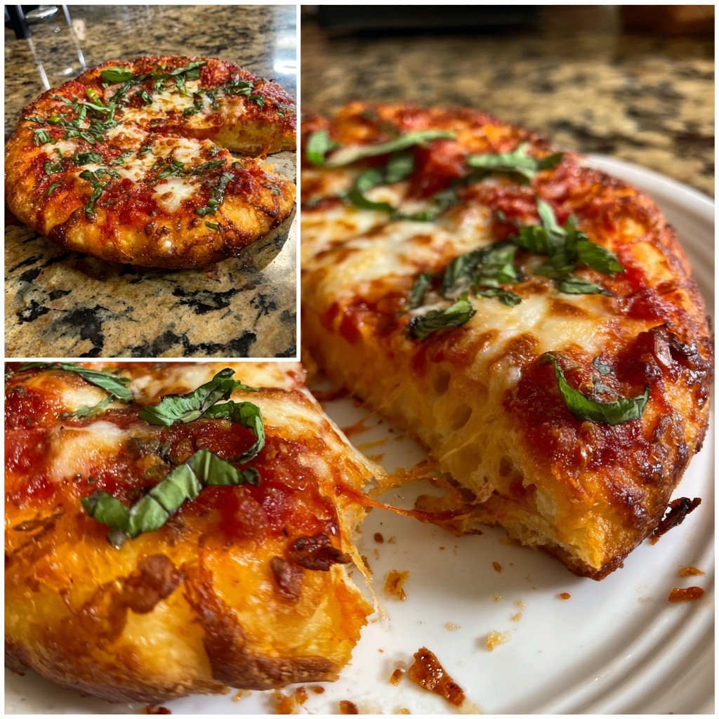 Margherita Pizza mit frischem Basilikum